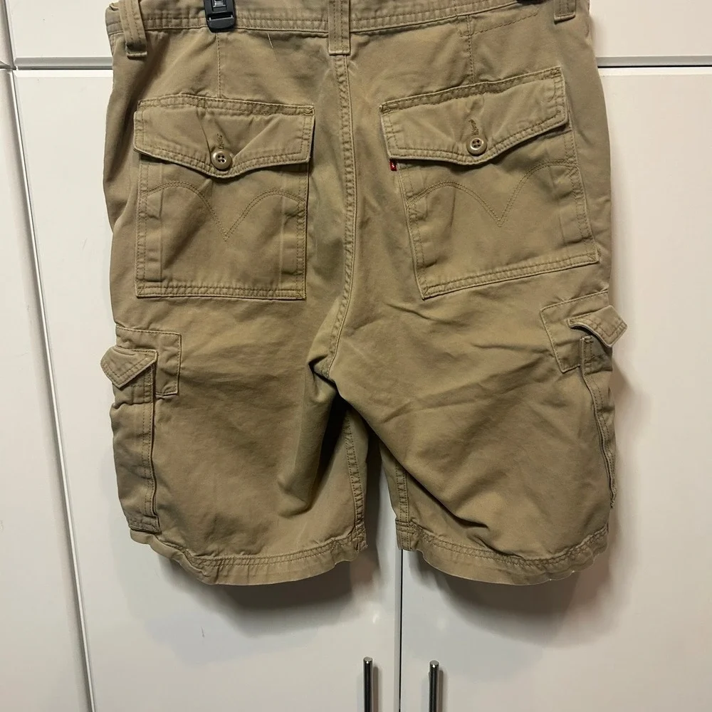 Levis Mens Cargo Shorts Tan Khaki Cotton Utility Workwear W34 Casual Summer